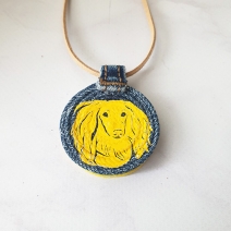 Denim pendant Dachshund