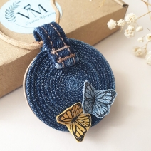 Denim pendant butterfly