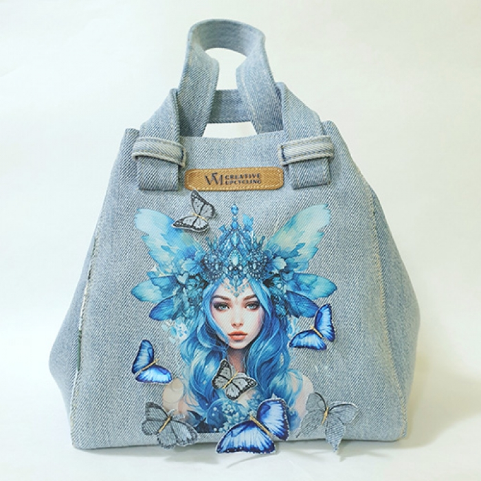 バッグ By Walid 22ss DENIM REPATCH ZAHRA BAG By Walid 22ss DENIM REPATCH ZAHRA BAG