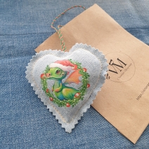 Christmas Denim heart Dragon