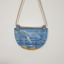 Whale Upcycled denim necklace 