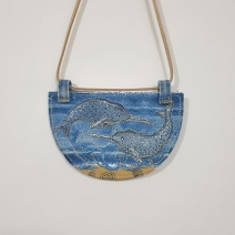 Denim necklace Pair of Narwhals