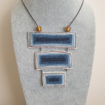 Geometric Denim necklace