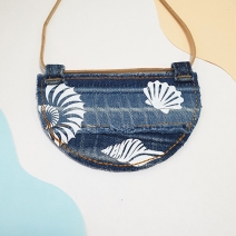 Upcycled Denim necklace ocean