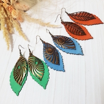 Double leaves earrings